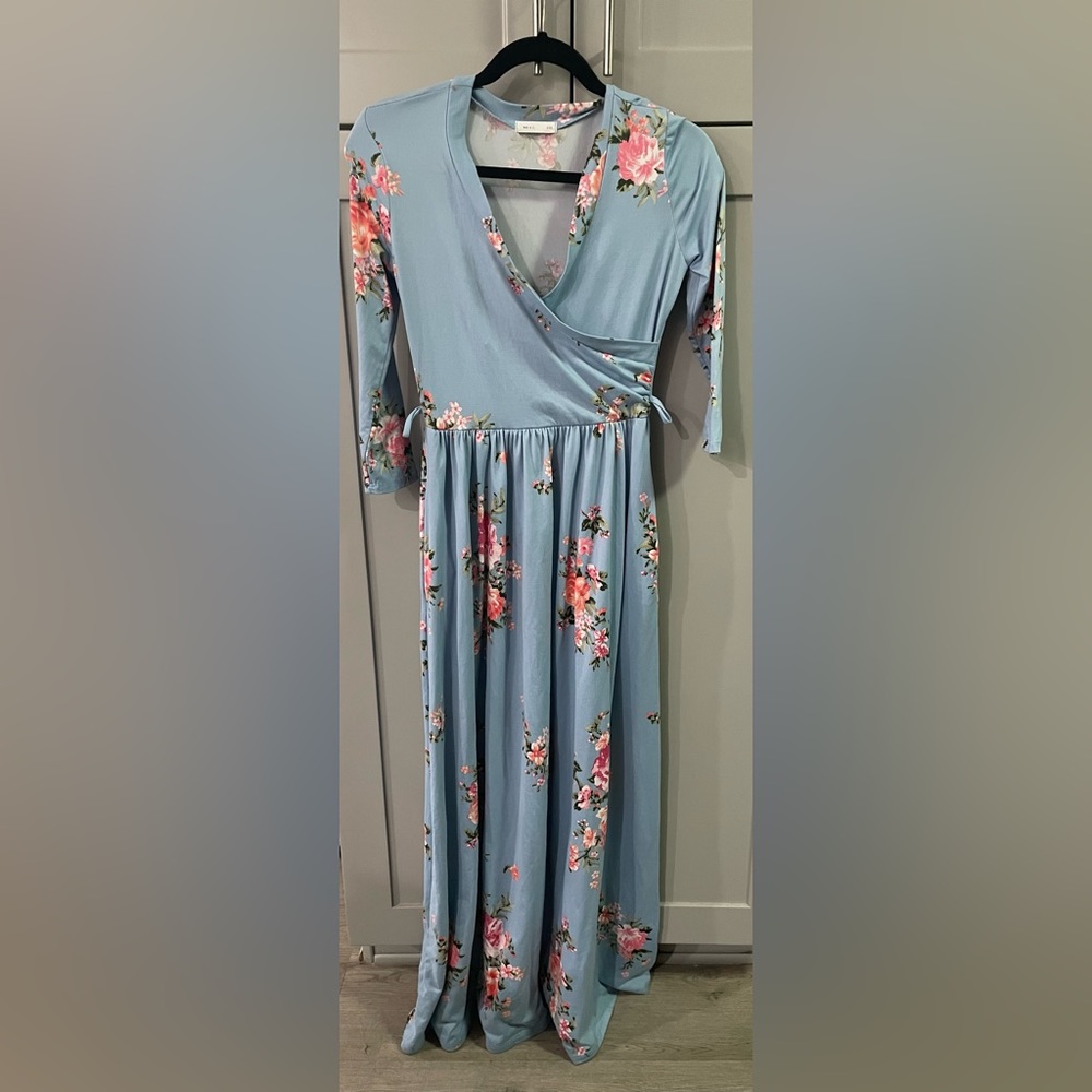 Reb and j 220 Blue floral maxi dress